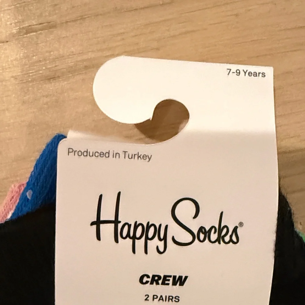 NWT Happy Socks Kids Crew Socks - two pairs - cat and milk size 7-9